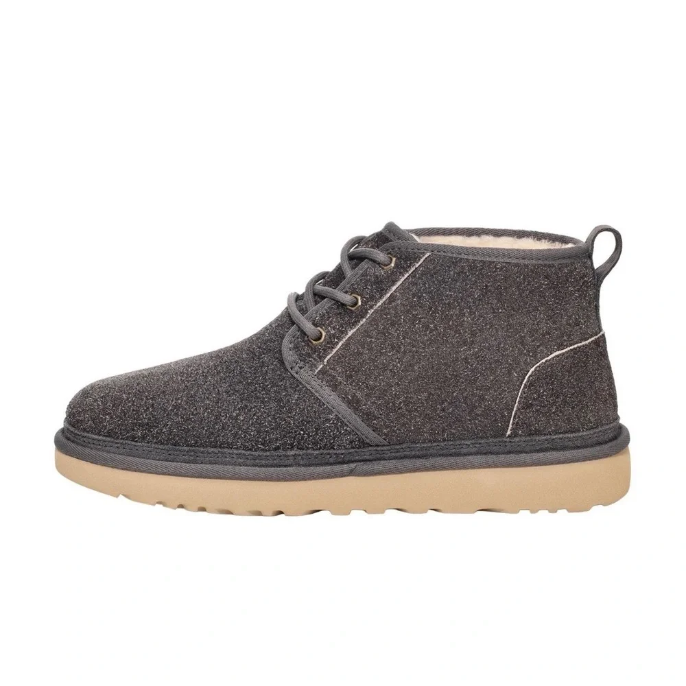UGG Neumel Shaggy Suede Dark Grey Mens Chukka Boots 1158219 DGRY Sz 8